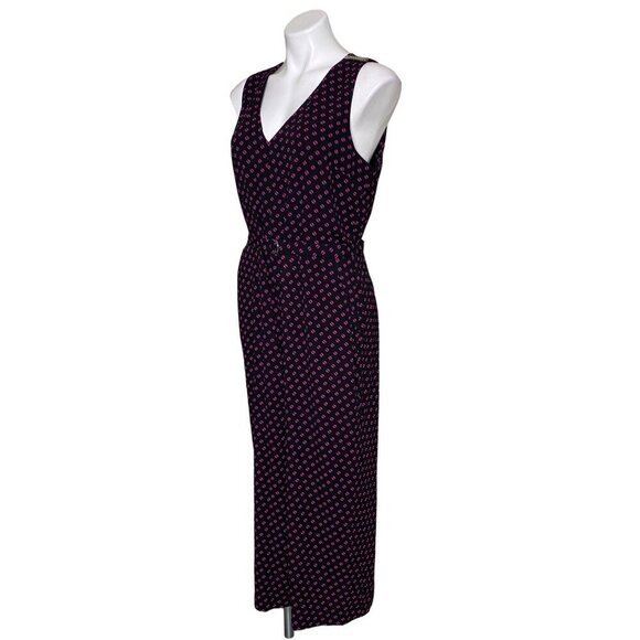 MICHAEL Michael Kors NWT $155 Dot Print Cropped Jumpsuit, Black Fuchsia Size 12 - Picture 9 of 14